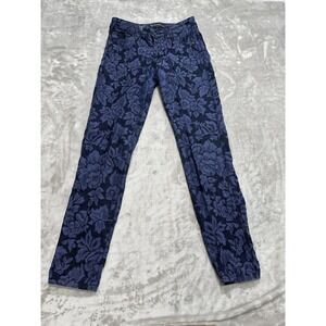 Guess Brittney Skinny‎ Ankle Length Pants Jeans Women's Size 25 Black Blue Print